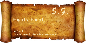 Supala Fanni névjegykártya