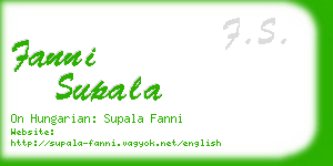 fanni supala business card